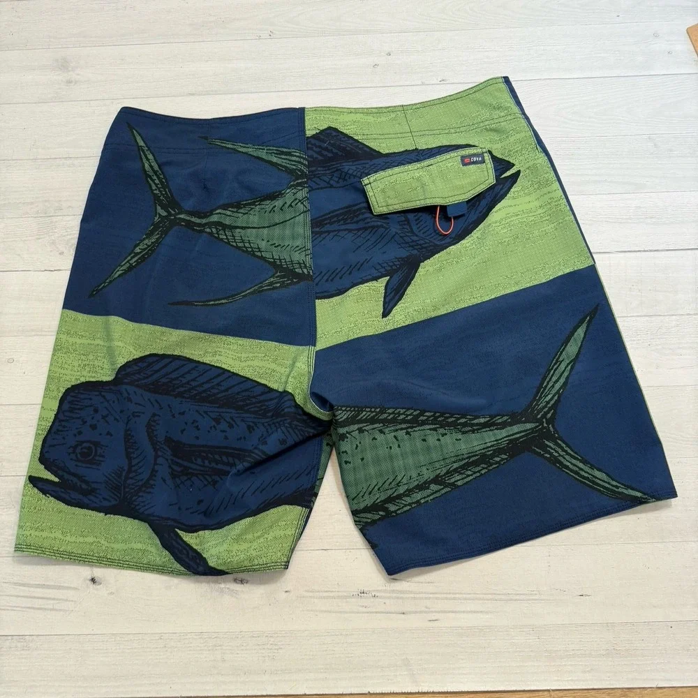Cova‎ heads or tails board shorts swim trunks men's size 38